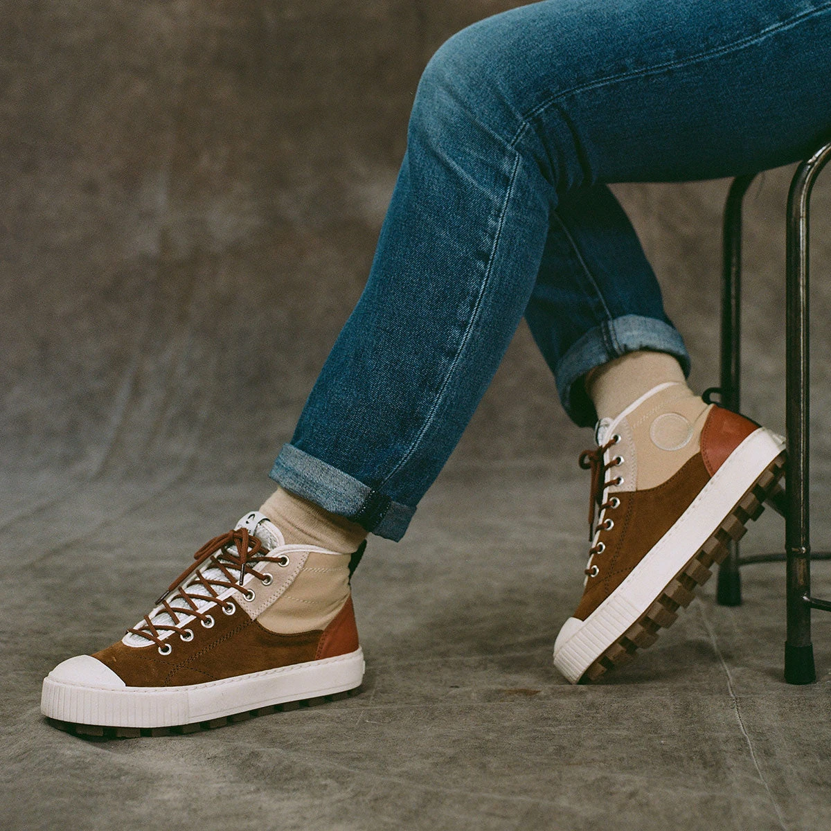 Pataugas ARAN M/MIXS F4H CAMEL/PECHE 2 Pataugas ARAN M/MIXS F4H CAMEL/PECHE â Image 2